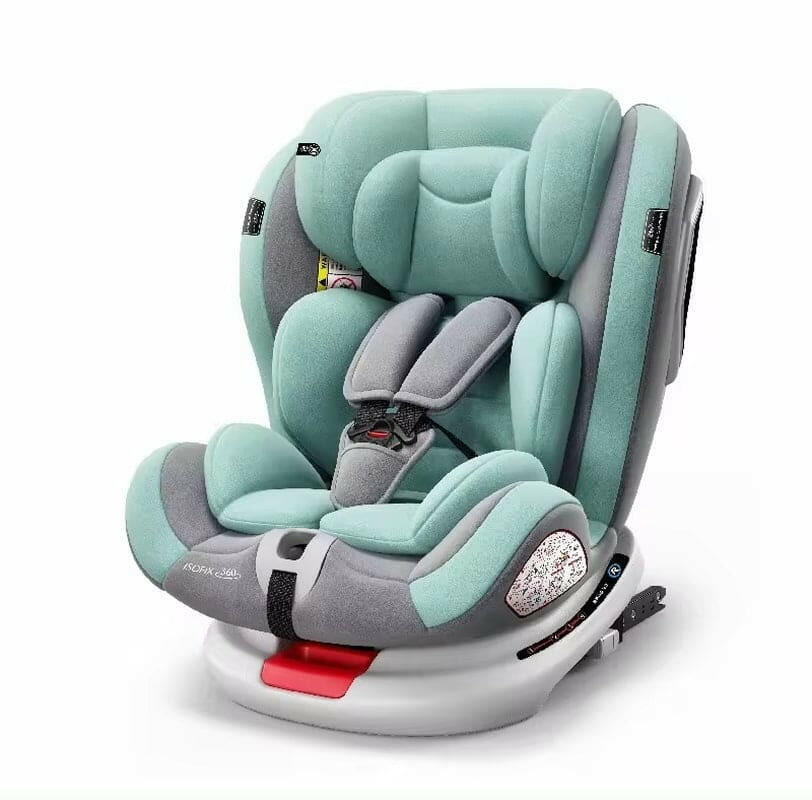 360 Degree Rotation Portable Child Baby Car Safety Seat with Belts