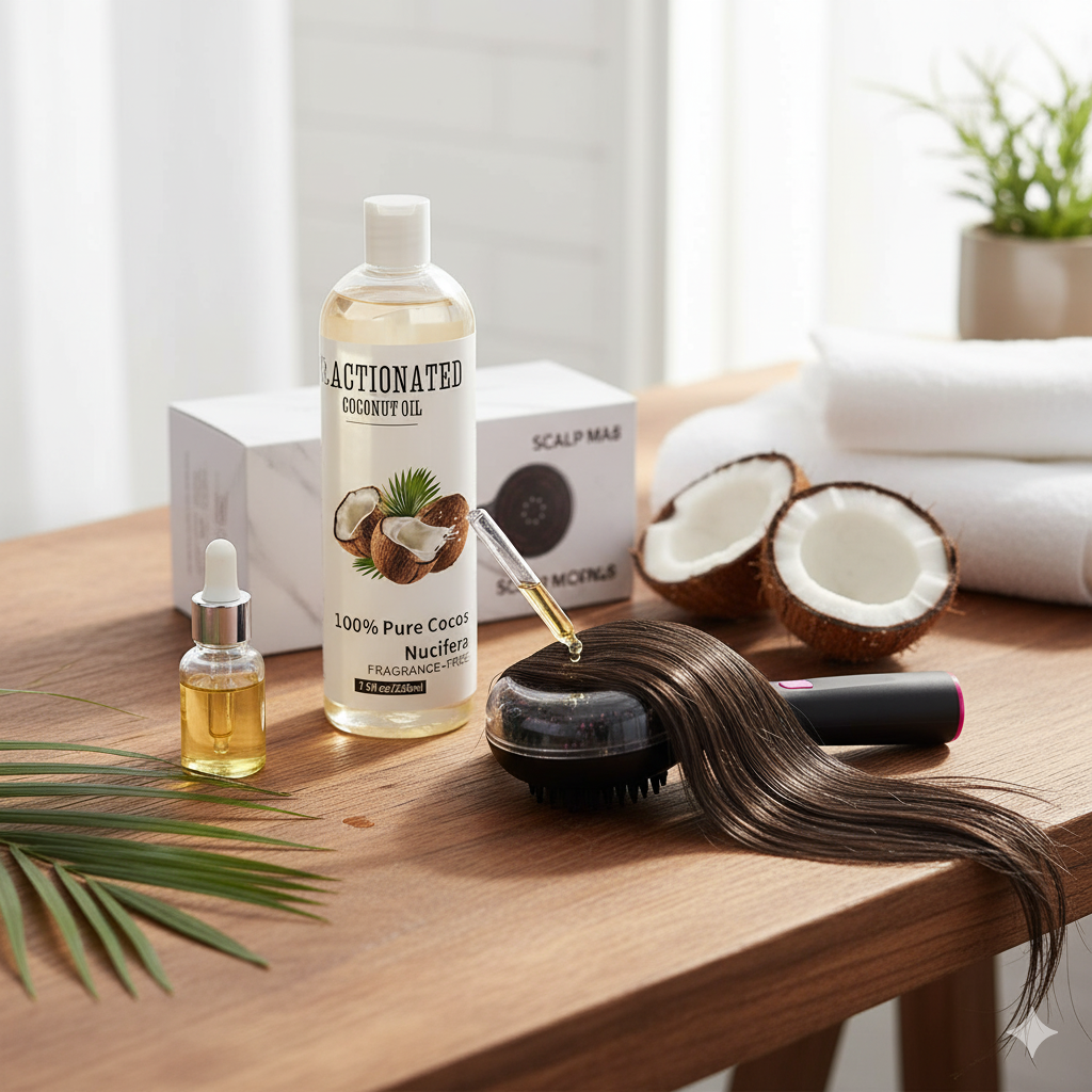 PRE–BLACK FRIDAY: LUAFO™ UltraStim™ LED Hair Brush + Luafo™ 2-Pack Pure Fractionated Coconut Oil Bundle