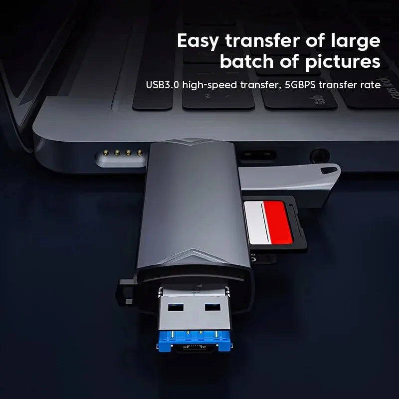 6 In 1 Multifunction Usb 3.0 Card Reader U Disk Type C/Micro Usb/Tf/Sd Flash Drive Memory Card Reading Adapter Phone Accessories - Luafo