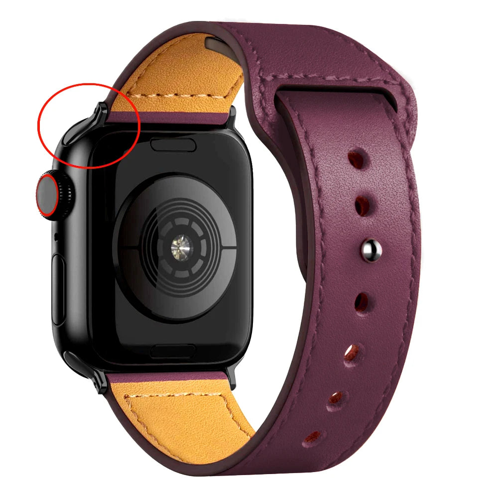 Leather band For Apple watch Ultra 49mm 44mm 40mm 38mm/42mm wrist bracelet 45/44 mm strap iWatch series 8 7 3 4 5 6 se 41mm/45mm - Luafo