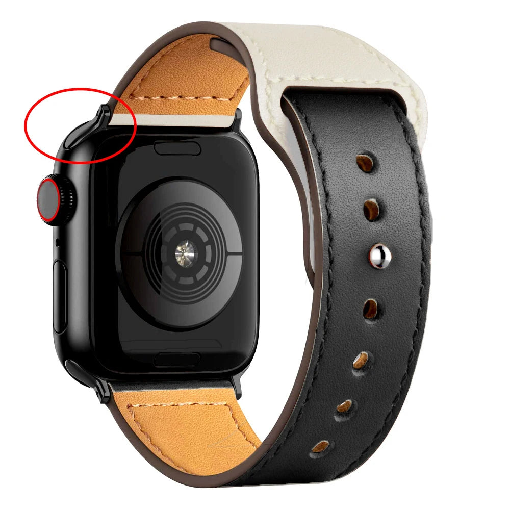 Leather band For Apple watch Ultra 49mm 44mm 40mm 38mm/42mm wrist bracelet 45/44 mm strap iWatch series 8 7 3 4 5 6 se 41mm/45mm - Luafo